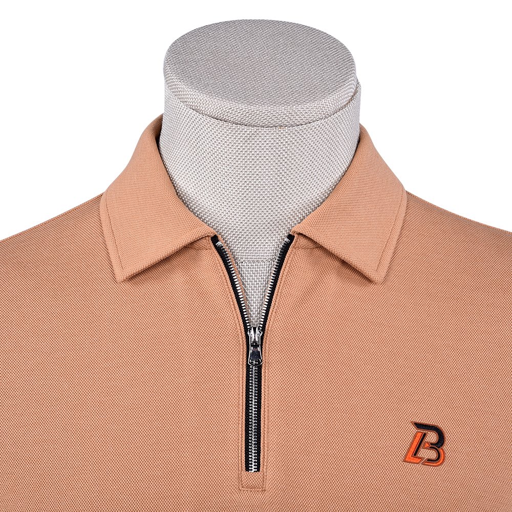 Custom Anti-Pilling High Elasticity Casual Daily Life 100% Cotton Plain Long Sleeve T Shirt Mens Zip Up Polo T Shirts