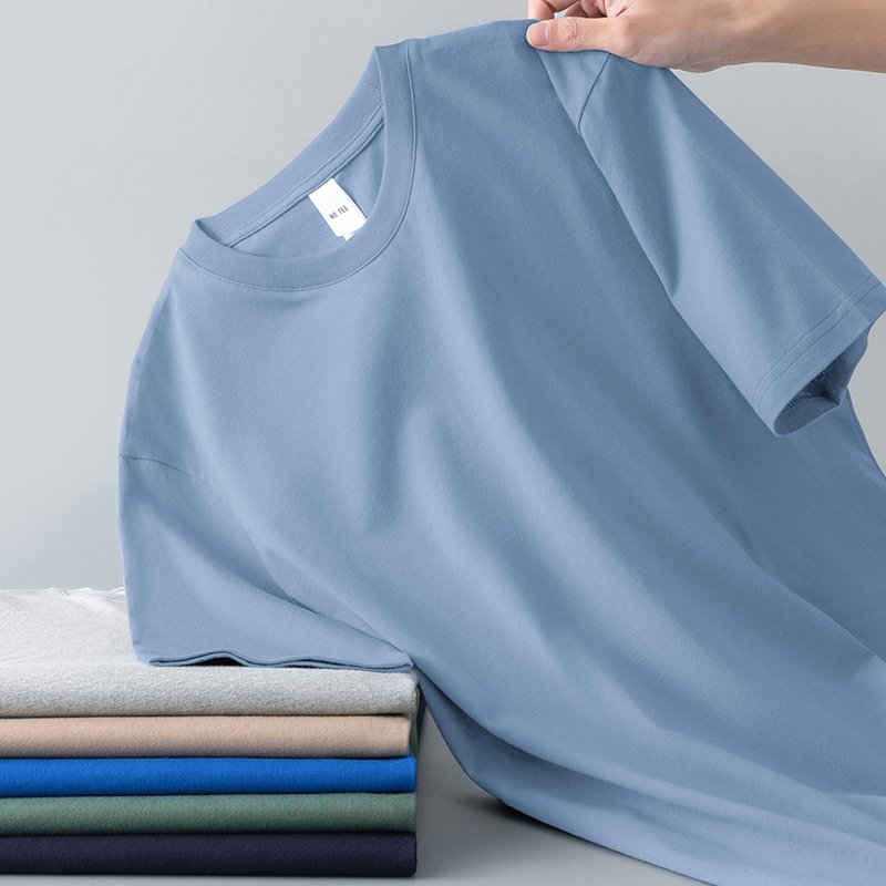 Men's T-shirt short sleeved summer trend loose fashion summer casual half sleeved youth round neck T-shirt 180g