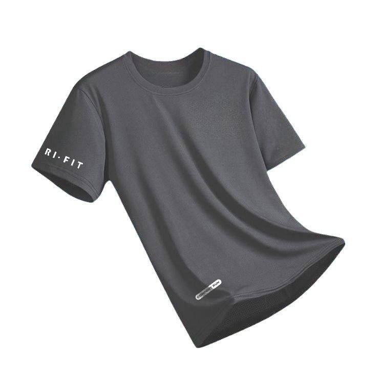 Hot selling summer ice silk short sleeved T-shirt for men Comfortable and loose fitting oversized men's casual versatile T-shirt