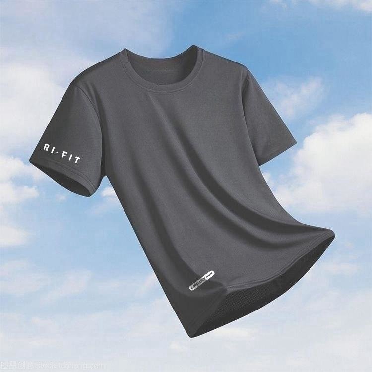Hot selling summer ice silk short sleeved T-shirt for men Comfortable and loose fitting oversized men's casual versatile T-shirt