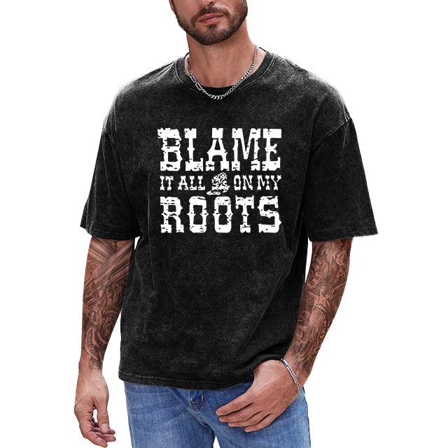 Acid Wash t shirt for men high quality wholesale letter print vintage oversized t shirt Cotton Crew Neck Loose men's t-shirts