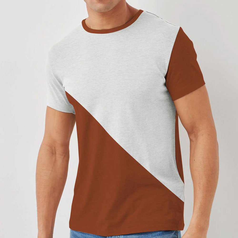 OEM high quality 100% Cotton your brand tshirt Custom Exclusive Contrast Panel Unisex Short sleeve men's T-shirts