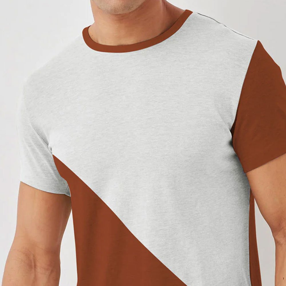 OEM high quality 100% Cotton your brand tshirt Custom Exclusive Contrast Panel Unisex Short sleeve men's T-shirts