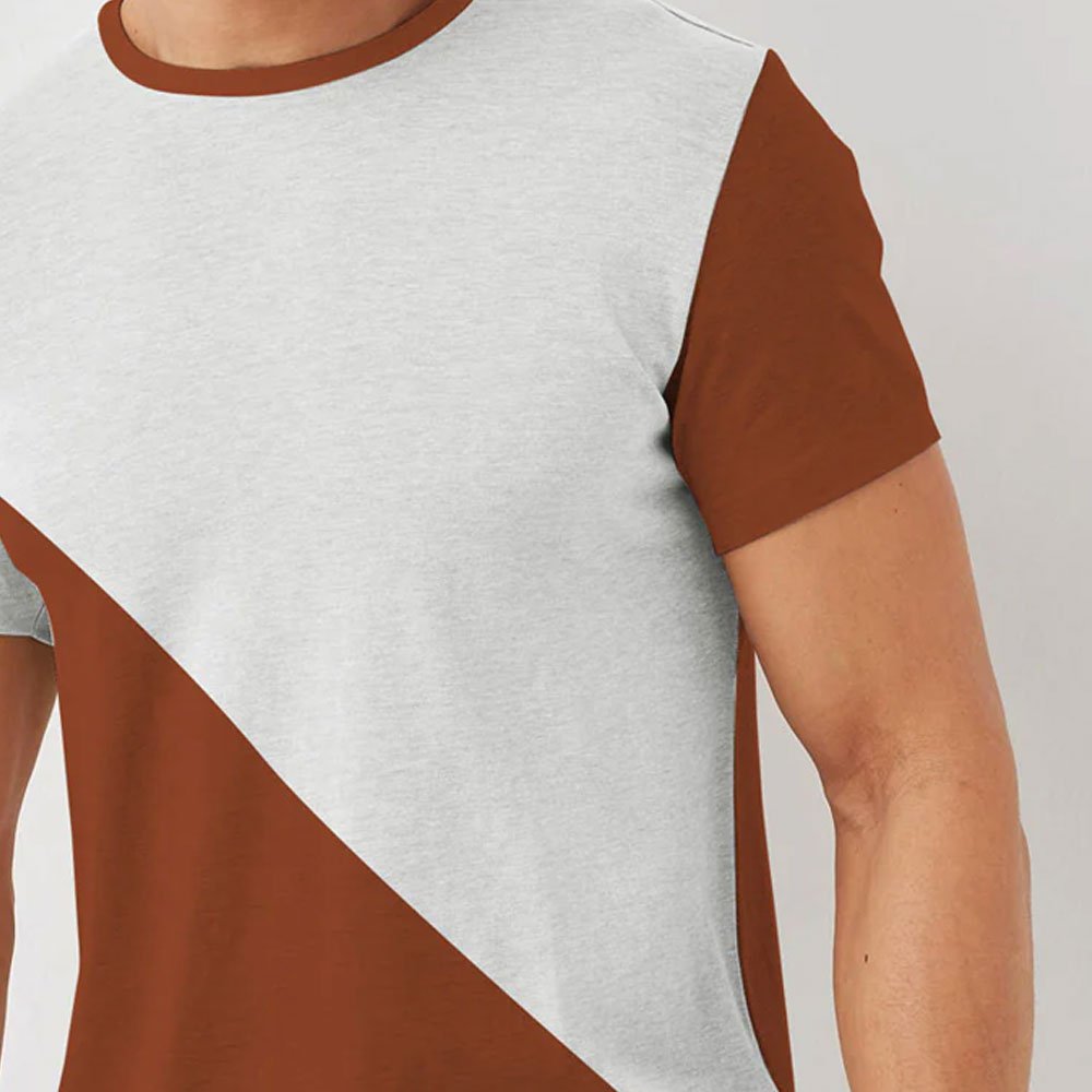 OEM high quality 100% Cotton your brand tshirt Custom Exclusive Contrast Panel Unisex Short sleeve men's T-shirts
