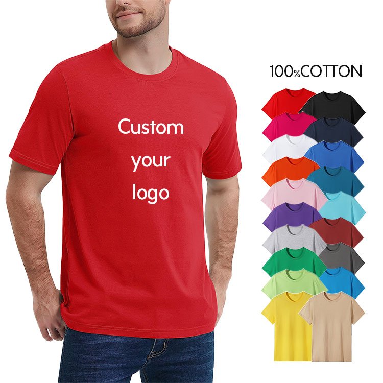 T shirts factory wholesale combed cotton round neck t shirts high quality men's t shirts support personal logo