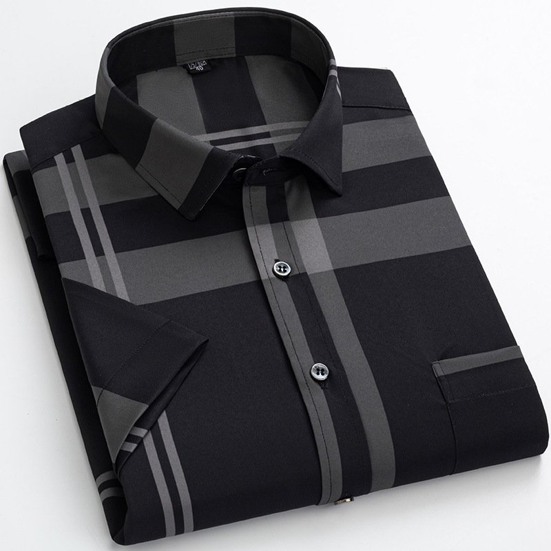 T-086 Hot Selling Design Stretch Anti-wrinkle Short Sleeve Shirt Casual Plus Size Men's T-shirts