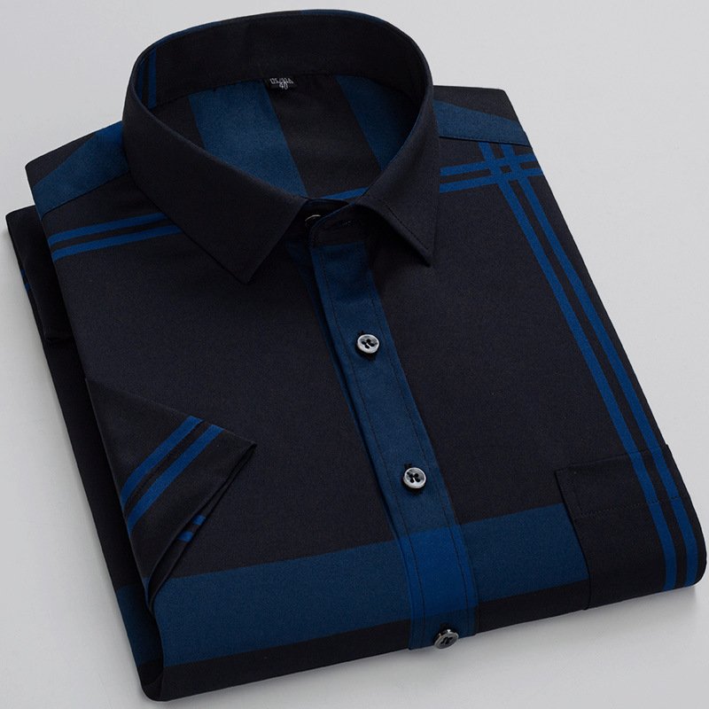 T-086 Hot Selling Design Stretch Anti-wrinkle Short Sleeve Shirt Casual Plus Size Men's T-shirts