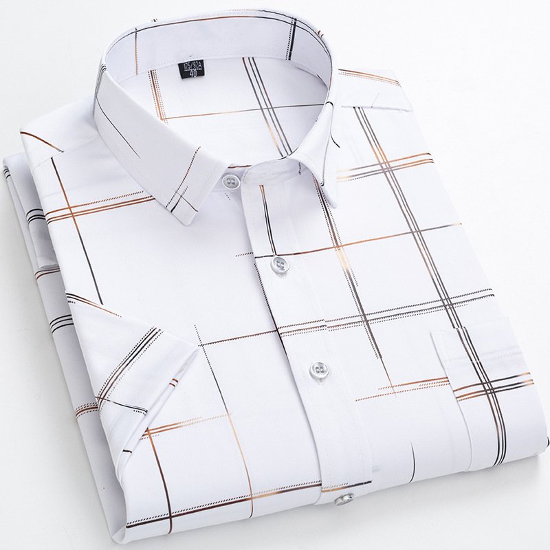 T-086 Hot Selling Design Stretch Anti-wrinkle Short Sleeve Shirt Casual Plus Size Men's T-shirts