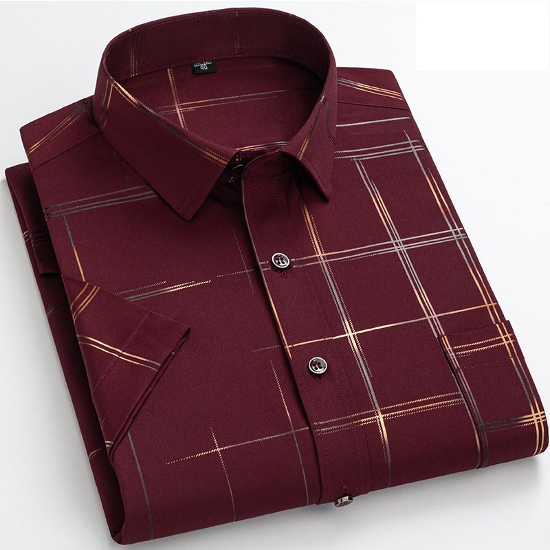 T-086 Hot Selling Design Stretch Anti-wrinkle Short Sleeve Shirt Casual Plus Size Men's T-shirts