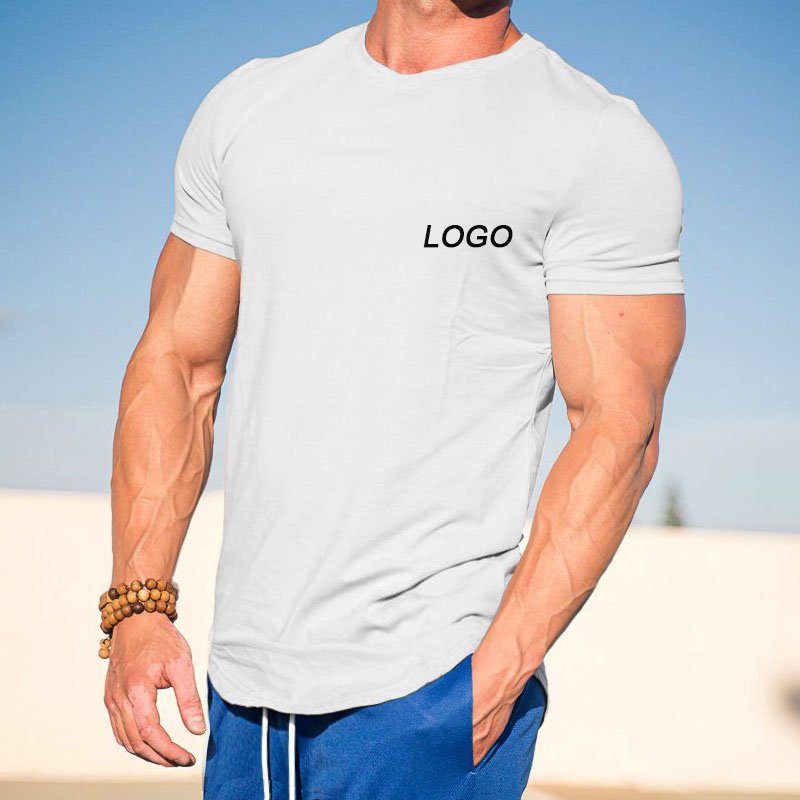 wholesale Spring Summer hot arrivals fitness tank tops short sleeve tops gym sport wear custom blank t-shirt plain men's t-shirt