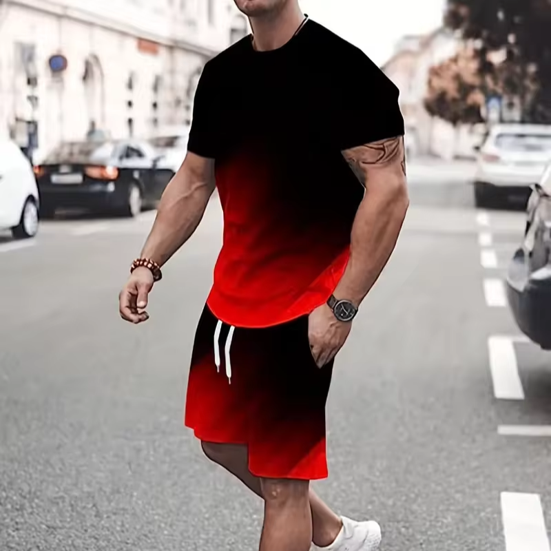 Men's Casual Street Style Men's T Shirts 100% Polyester Sublimation T Shirt Blanks Printed T Shirts Fashion Tee for Summer