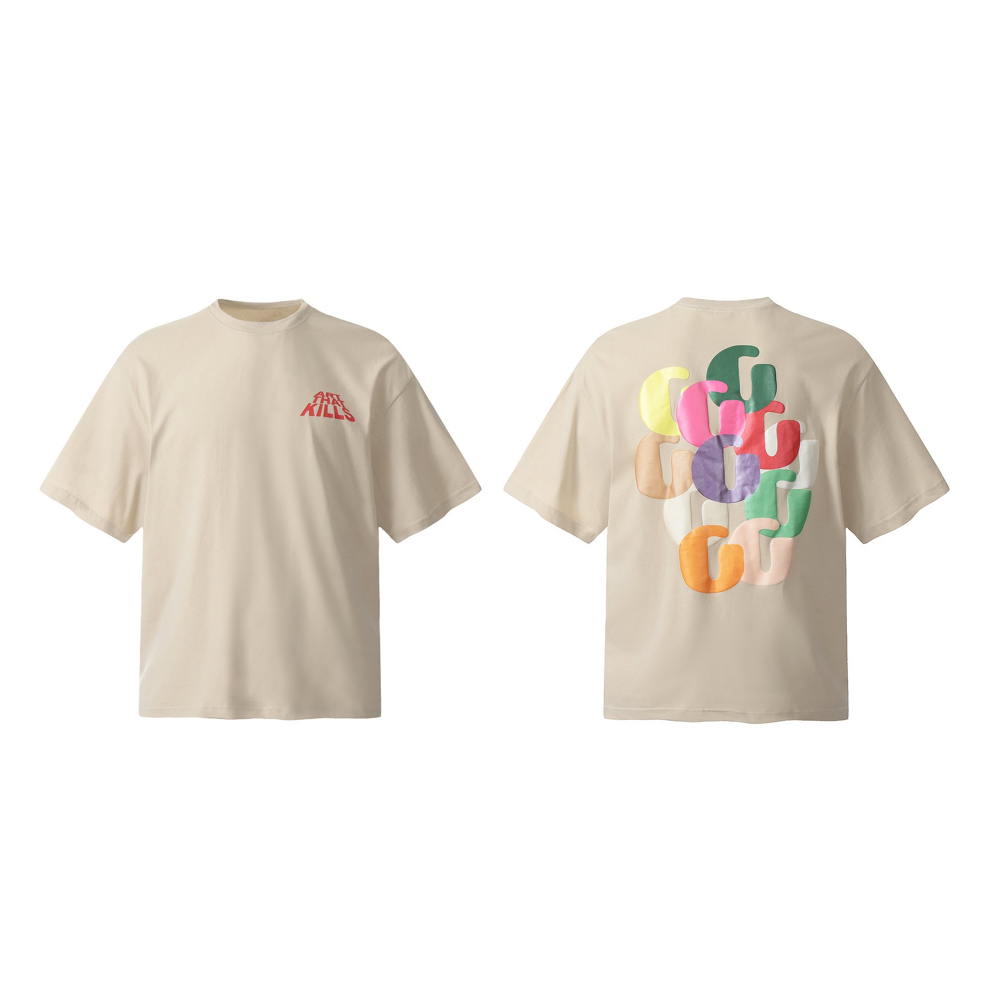 Unisex Heavyweight 100% Cotton Crew Neck T-Shirt High Quality Vintage Hip Hop Printed Short Sleeve Plus Size Men's T-Shirt