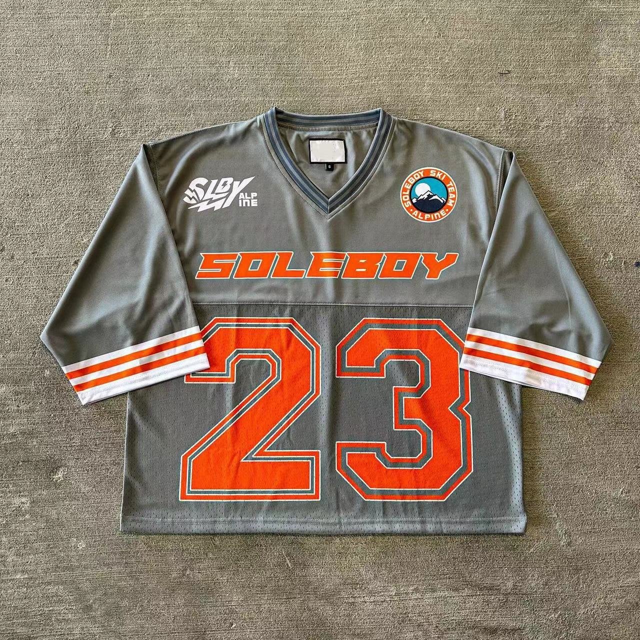 Customized sublimation fast drying mesh loose T-shirt printing V-neck football suit sports shirt men's T-shirt sports suit