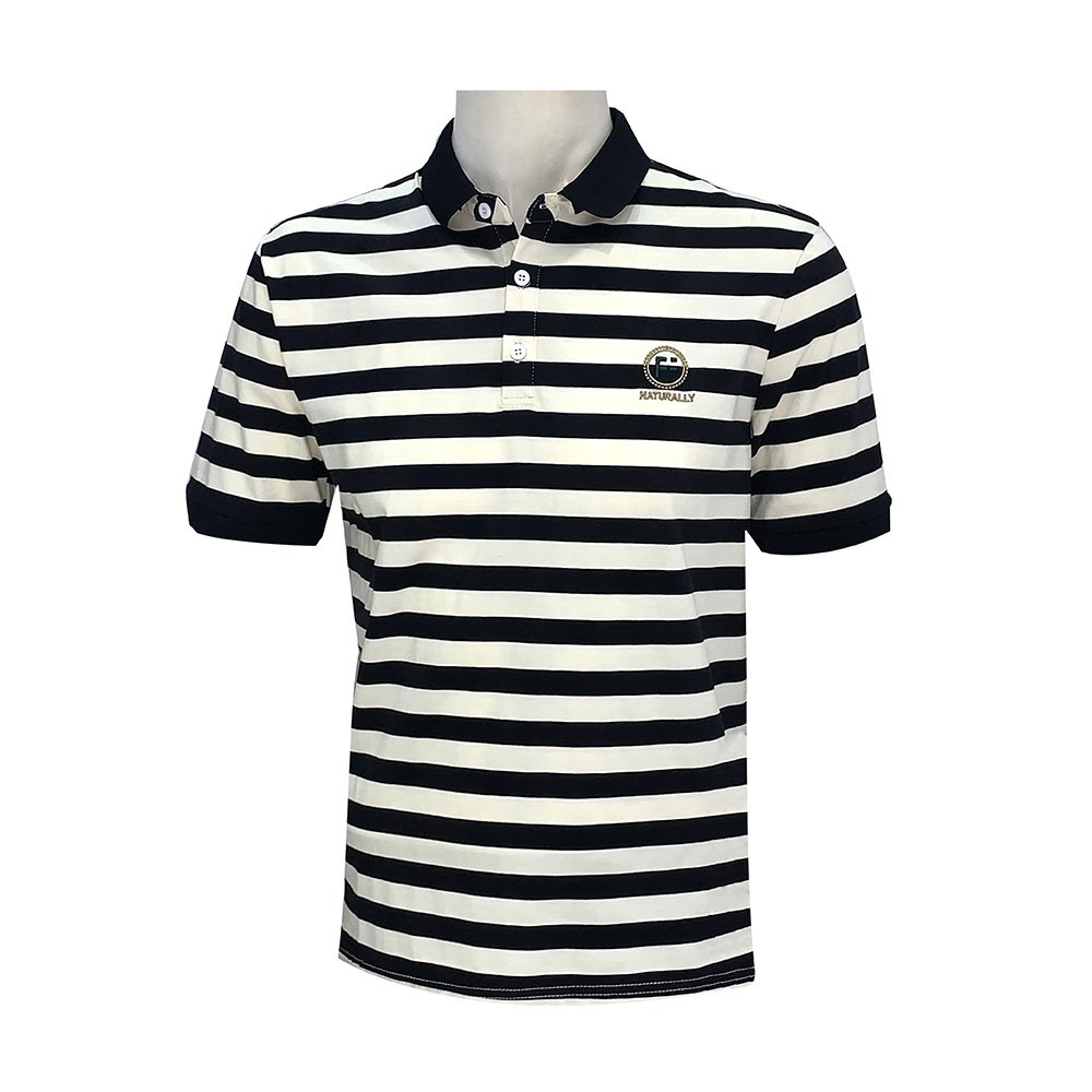 G-SDQL Custom Men's Polo Shirts High Quality 100% Cotton Golf Short Sleeve Striped Men's T-shirts Casual Embroidered Polo