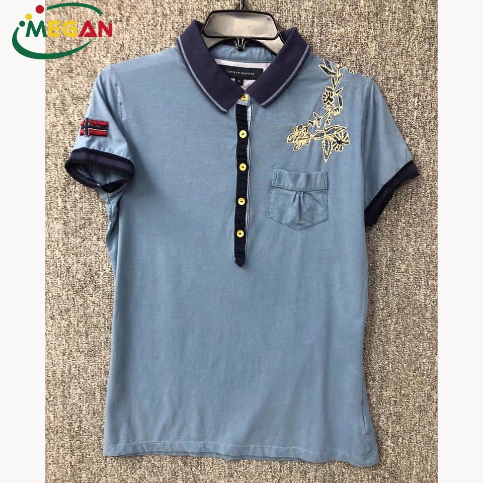 Megan T-shirts Mixed Bulk Second Hand Clothes Branded Men's 100% Cotton Used Polo Shirts