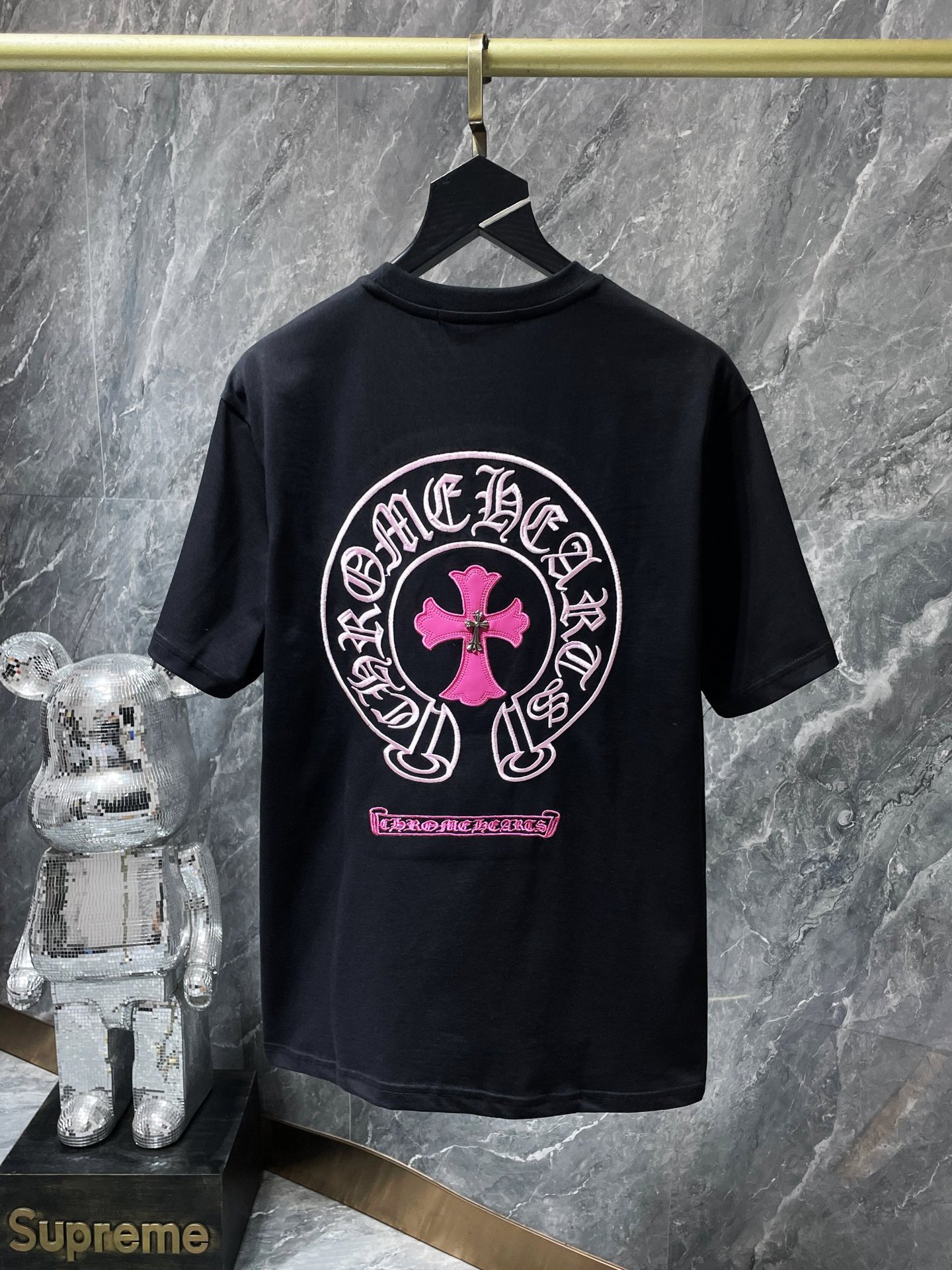 New Crocker Heart Embroidery Colorful Classic Cross Horseshoe Quilted Leather Wicker Cotton Men's & Women's T-Shirt