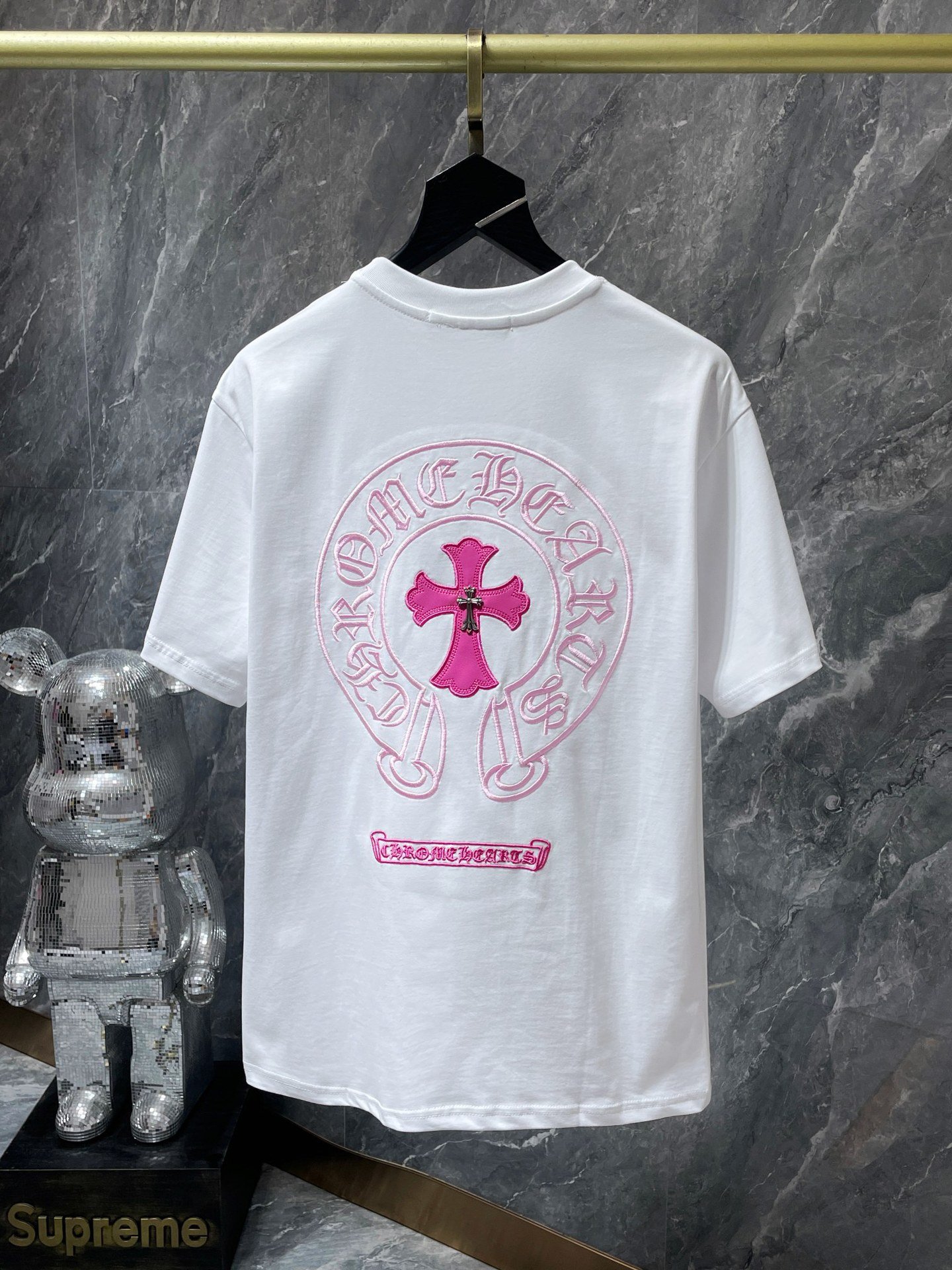 New Crocker Heart Embroidery Colorful Classic Cross Horseshoe Quilted Leather Wicker Cotton Men's & Women's T-Shirt