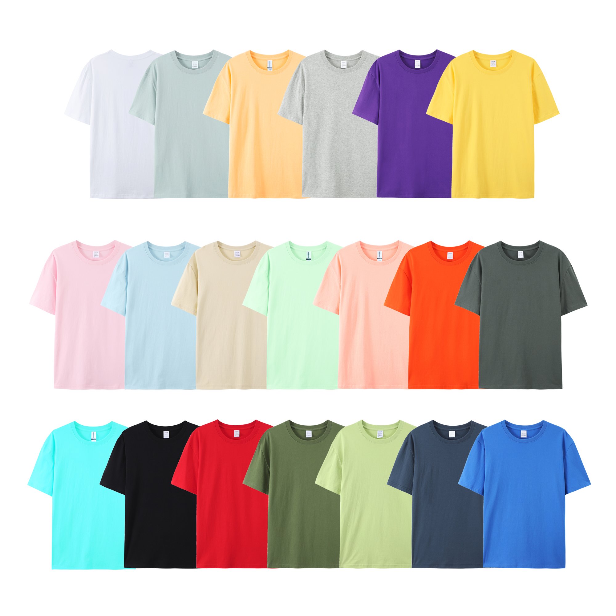 High quality Cotton T-shirt with round neck and short sleeves supporting printed children's black T-shirts and men's shirts