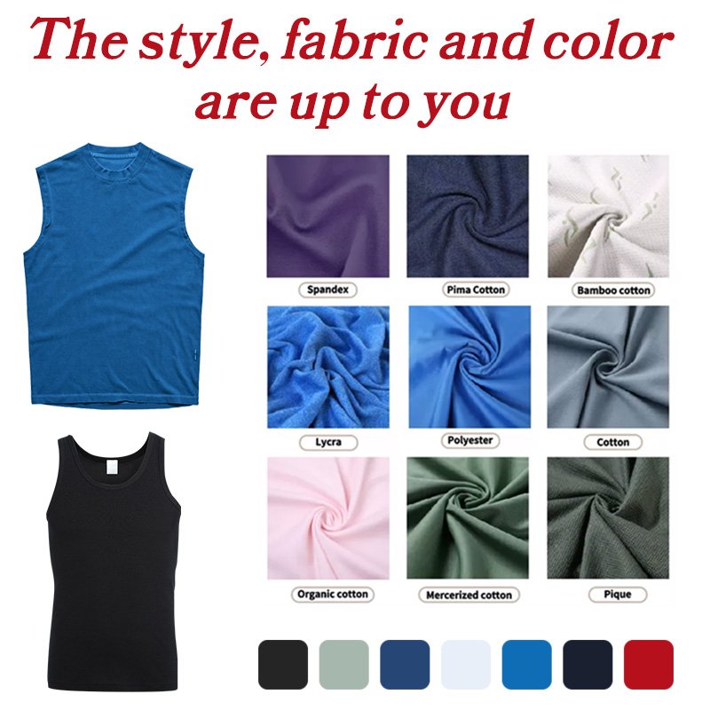Custom 100% Cotton Sleeveless T Shirts Vintage Fitness Tank Tops Vest Men's Loose Fit Men Tank Top