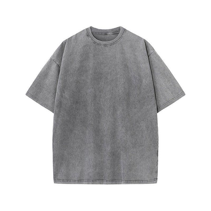 Custom High Quality Distress Vintage Men's T-Shirts 100% Cotton Blank T-Shirt Logo Custom Oversize Acid Washed T Shirts For Men