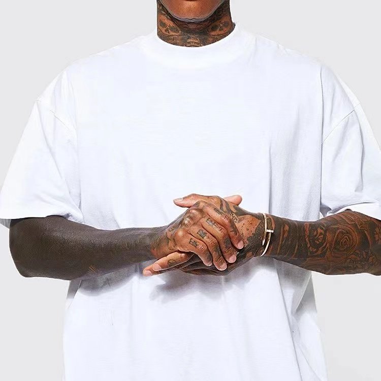 OEM Custom Men's Crew Neck short Sleeve T-shirt High Quality 100% Cotton Oversized Drop shoulder T-shirts For men