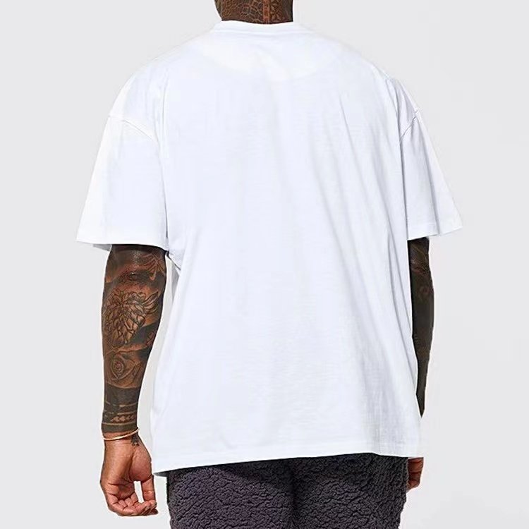OEM Custom Men's Crew Neck short Sleeve T-shirt High Quality 100% Cotton Oversized Drop shoulder T-shirts For men