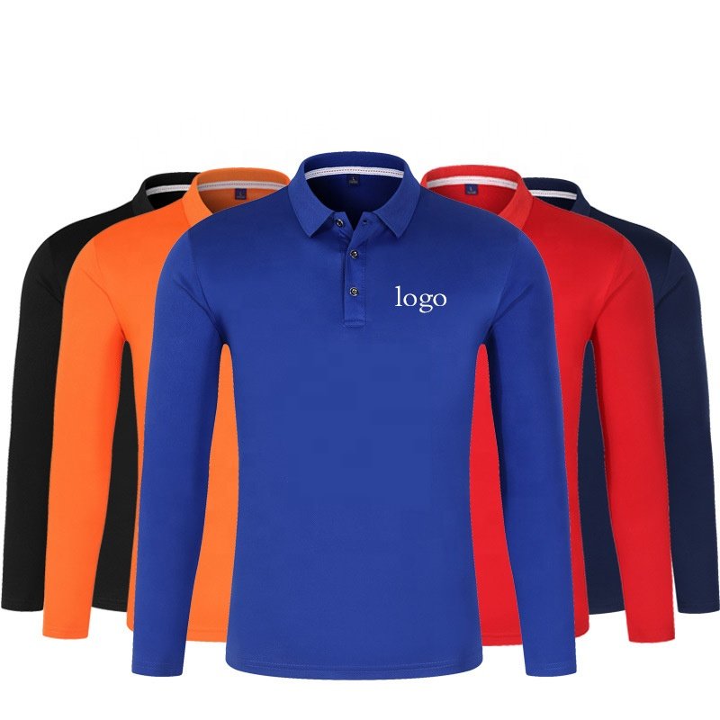 Wholesale Long Sleeve T-shirt Polo Shirt Men's and Women's Work Clothes Quick Dry Spring and Autumn Short Sleeve Knitted Fabric