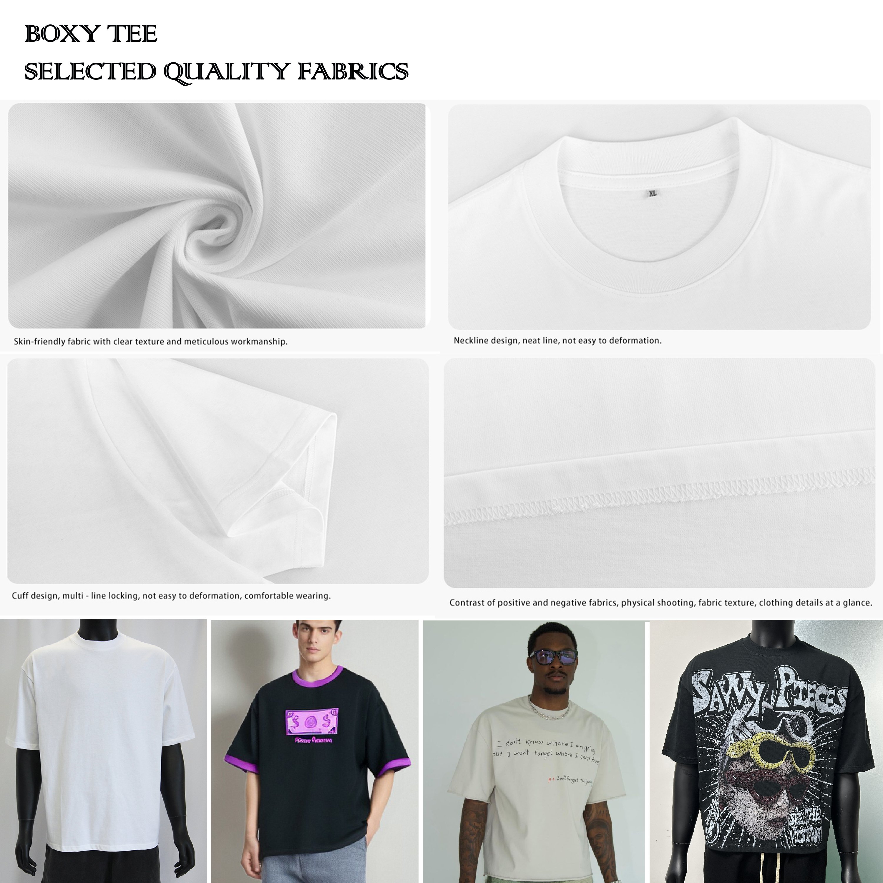 high quality heavyweight shirts graphic boxy cropped fit tee men's t-shirts casual oversized tshirt blank custom t shirt for men