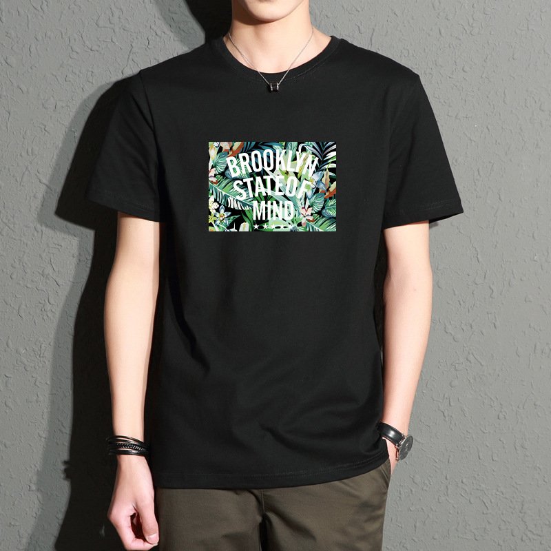 Factory Wholesale Men's T Shirts Large Size 5XL Short Sleeve Cotton Silk Breathable O-Neck Printing T Shirts