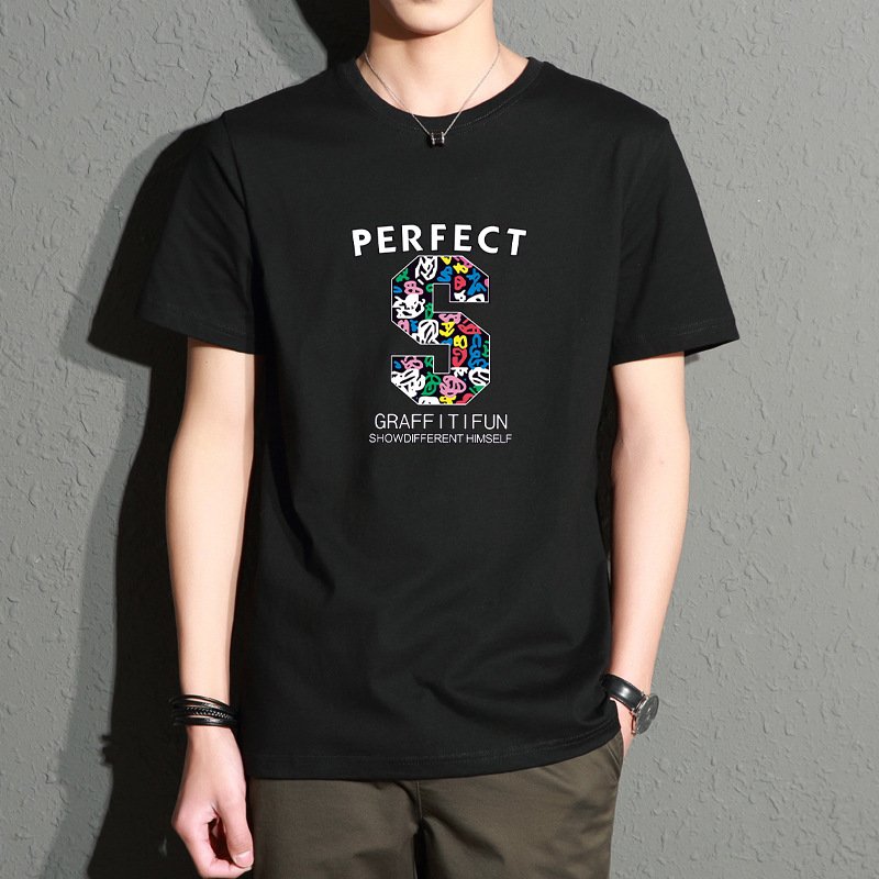 Factory Wholesale Men's T Shirts Large Size 5XL Short Sleeve Cotton Silk Breathable O-Neck Printing T Shirts