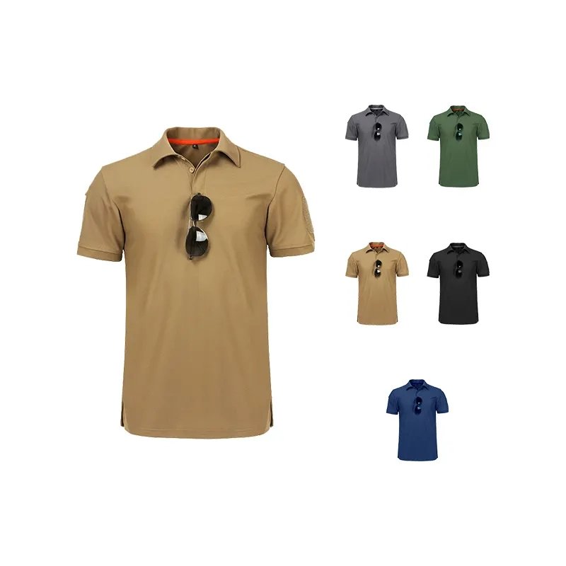 Blank Men's T Shirt Camouflage Security Guard Combat Battle Uniforms Cargo Tactical Shirt Pullover T-shirt Custom Polo Shirt