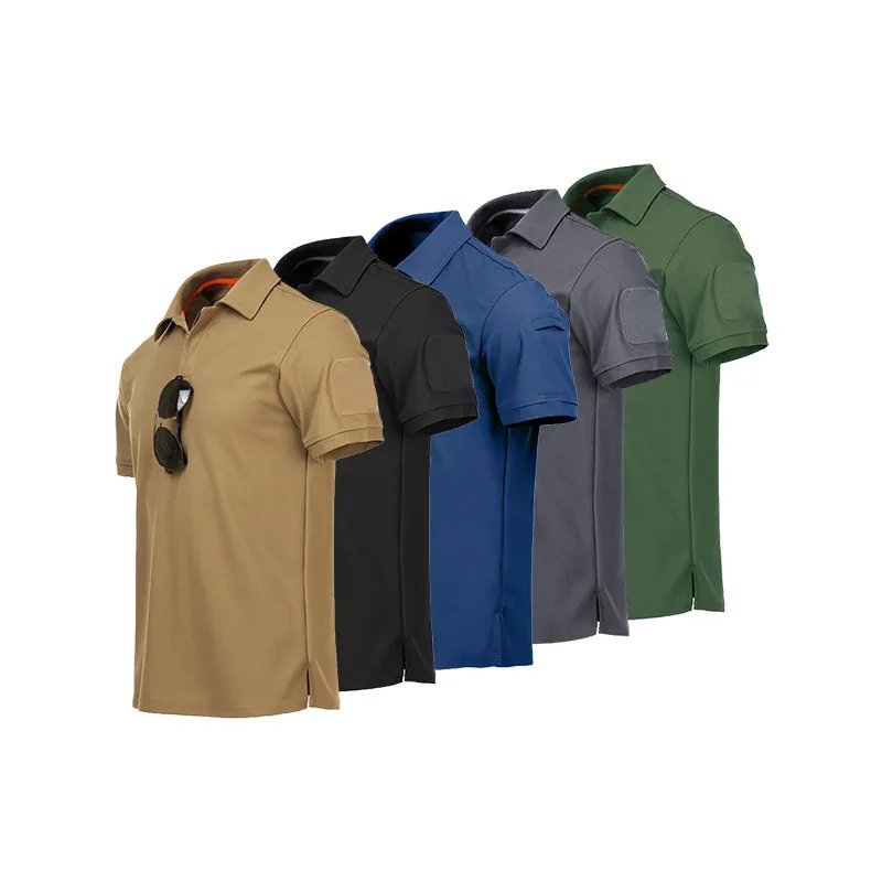 Blank Men's T Shirt Camouflage Security Guard Combat Battle Uniforms Cargo Tactical Shirt Pullover T-shirt Custom Polo Shirt