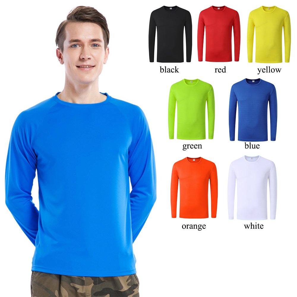 Cheap Price wholesale long sleeve polyester blank plain men's t-shirts Custom LOGO Printing White unisex Tshirts for Man