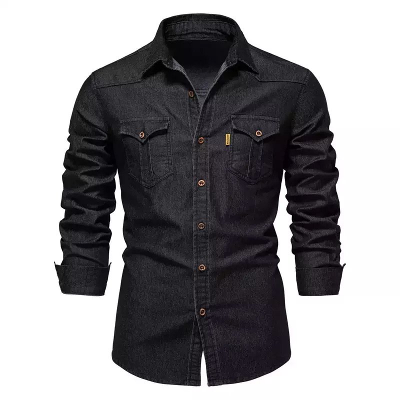 Best Quality Long Sleeve Cotton Denim Jeans flannel Shirts Casual Men Shirt for men Top selling Products With Customized Logo