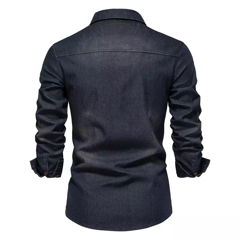 Best Quality Long Sleeve Cotton Denim Jeans flannel Shirts Casual Men Shirt for men Top selling Products With Customized Logo