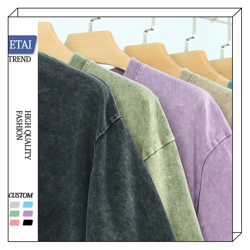 High quality acid washed oversized tshirt cotton blank batik t shirt brand logo custom vintage men's t-shirt