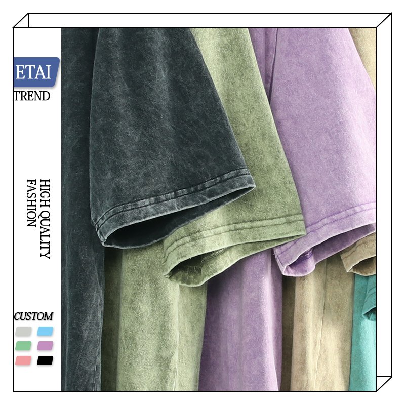 High quality acid washed oversized tshirt cotton blank batik t shirt brand logo custom vintage men's t-shirt