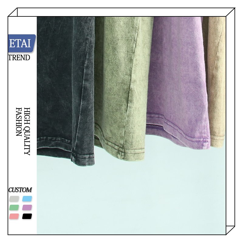 High quality acid washed oversized tshirt cotton blank batik t shirt brand logo custom vintage men's t-shirt
