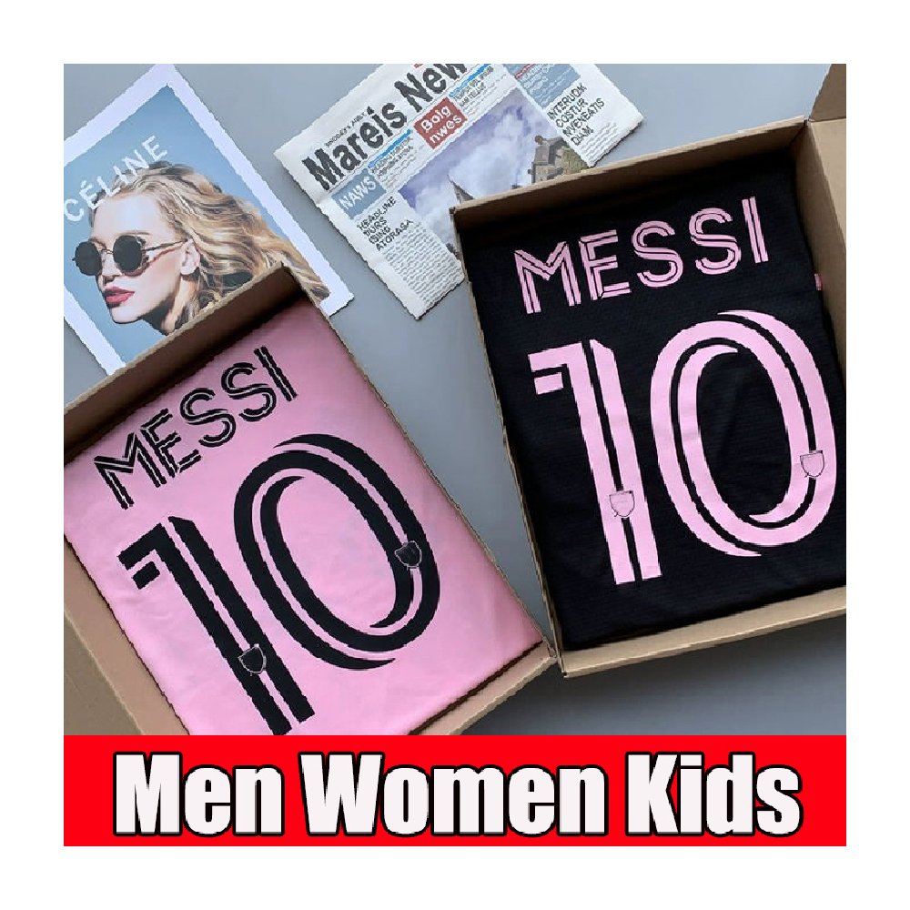 Hot Selling 2023 Men's Football Shirts 23 24 MESSI 10# Soccer Jersey Miamis Pink Black Jersey Uniforms Inter Soccerwear Kit