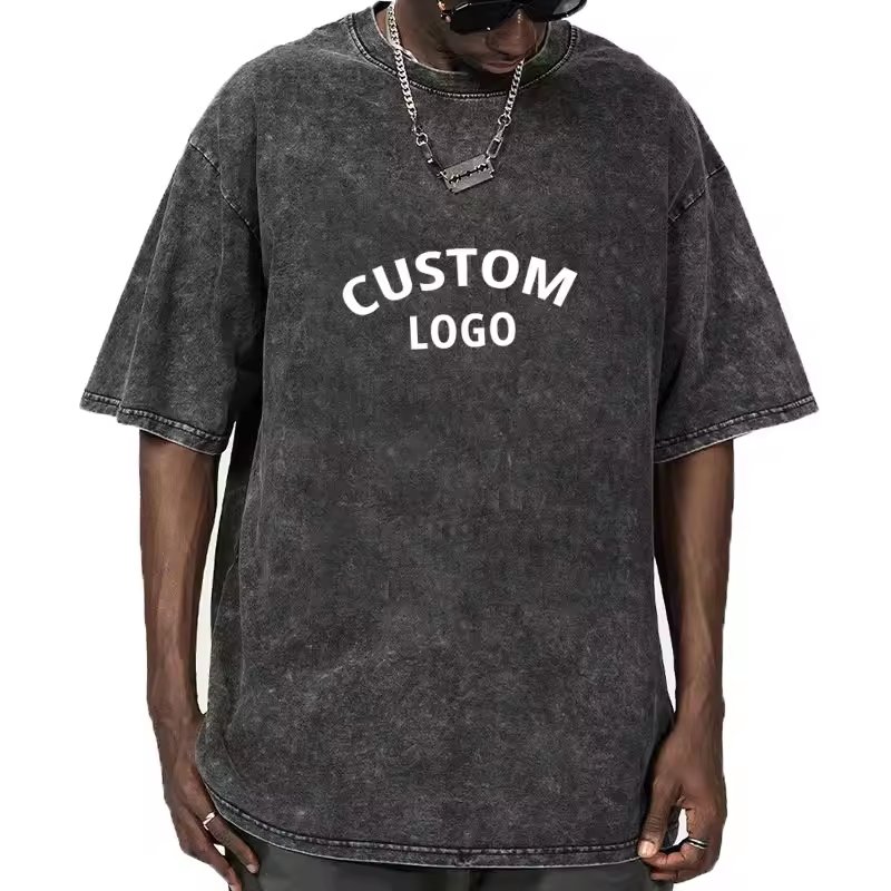 Wholesale blank plain t shirt Custom your Logo Printing Polyester Cotton tshirt Printed Plus Size men's T-shirt for men