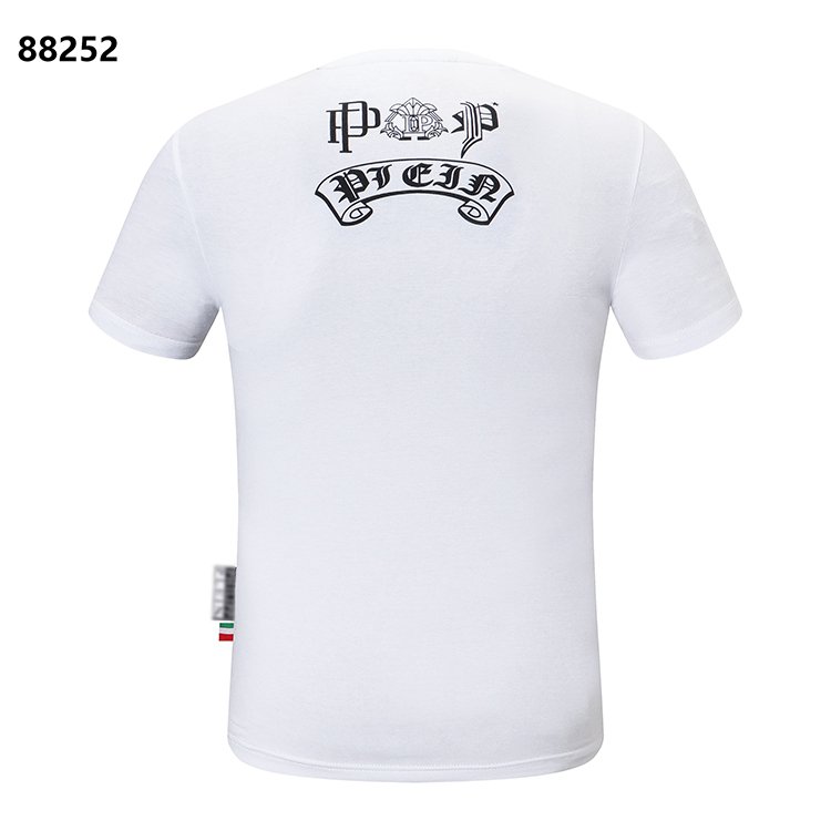 Round neck Hot diamond fashion trend cotton slim breathable top Skull summer men PLEINT shirt