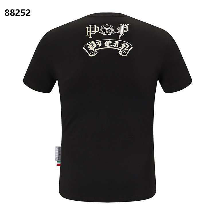 Round neck Hot diamond fashion trend cotton slim breathable top Skull summer men PLEINT shirt