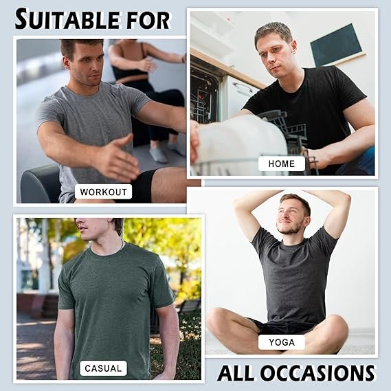 Men's T-Shirts,Classic Cotton Tee Crew Neck,Workout Shirts Athletic Gym Active