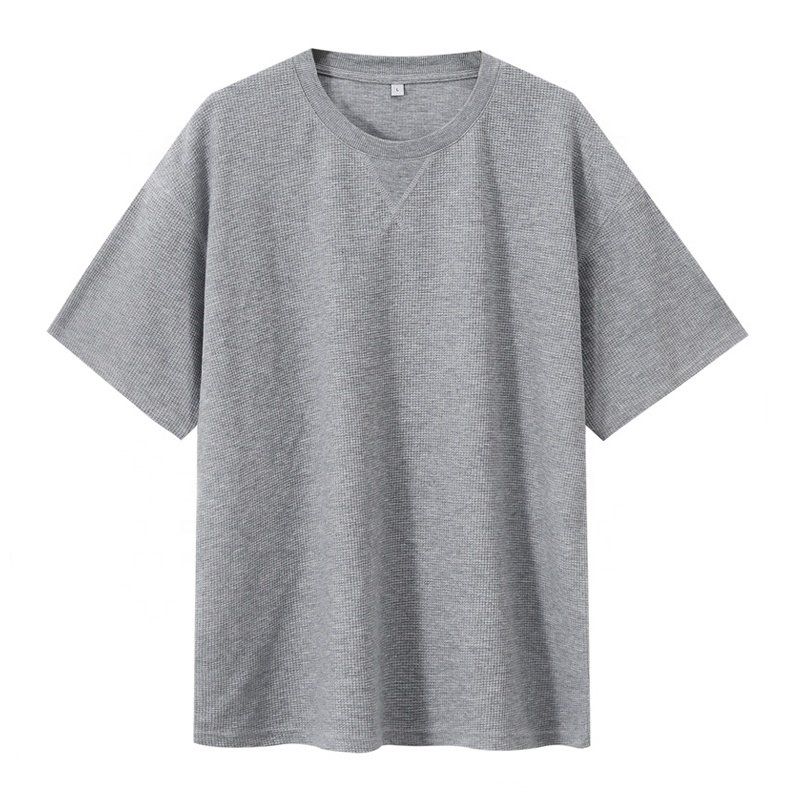 2024 fashion custom men oversized t shirt cool plus size men's t-shirt 100% cotton waffle t shirt for men