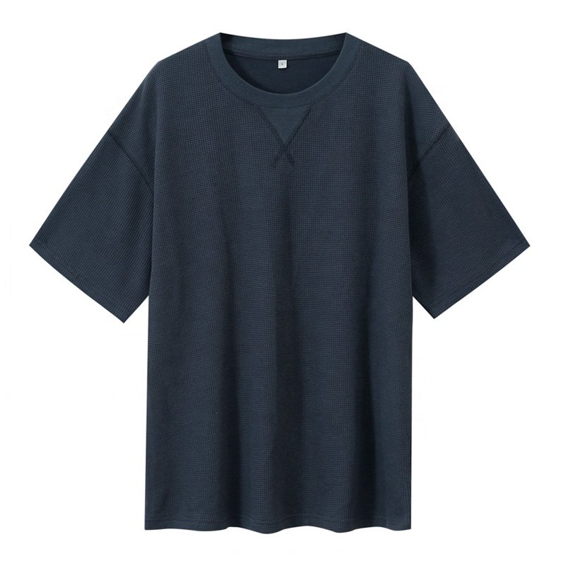 2024 fashion custom men oversized t shirt cool plus size men's t-shirt 100% cotton waffle t shirt for men