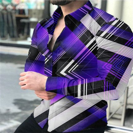 Custom wholesale Lapel single breasted Hawaii long sleeve plus size beach shirt top man flower shirt 3d print t shirt