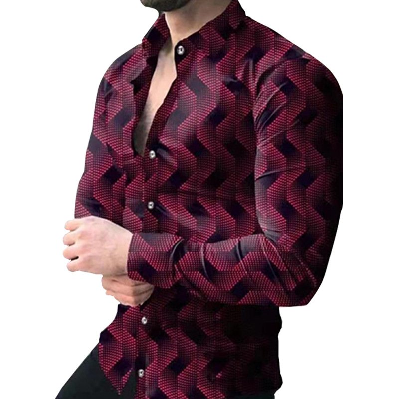 Custom wholesale Lapel single breasted Hawaii long sleeve plus size beach shirt top man flower shirt 3d print t shirt