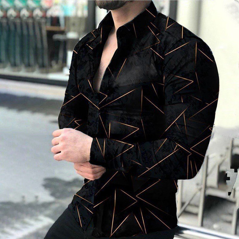 Custom wholesale Lapel single breasted Hawaii long sleeve plus size beach shirt top man flower shirt 3d print t shirt