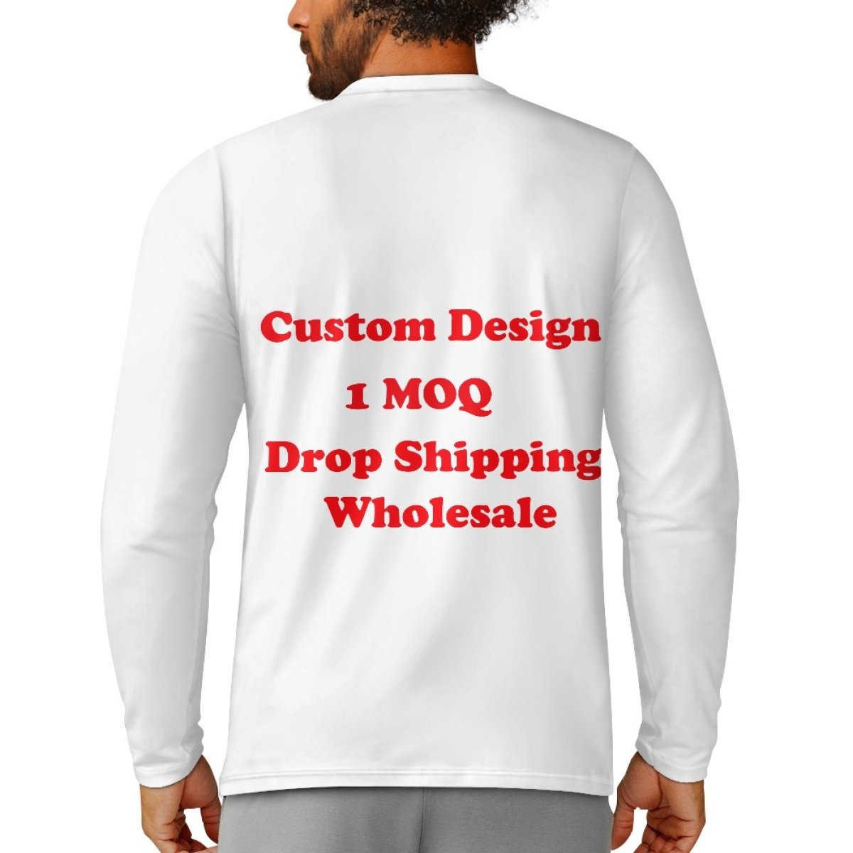 Fashion New Products Custom Hawaiian Fabrics Classic Crew Neck Men's Long Sleeve Tshirt Print On Demand Polyester Men's T-Shirt