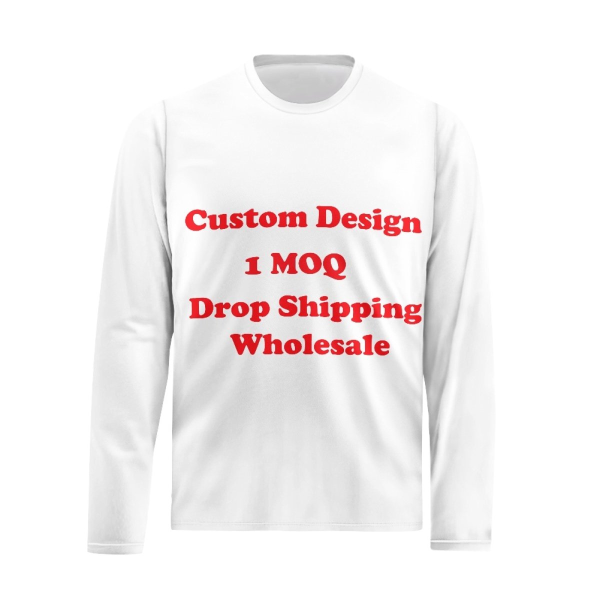 Fashion New Products Custom Hawaiian Fabrics Classic Crew Neck Men's Long Sleeve Tshirt Print On Demand Polyester Men's T-Shirt